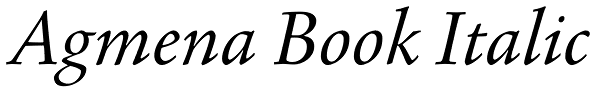 Agmena Book Italic Font