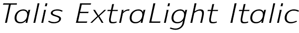 Talis ExtraLight Italic Font