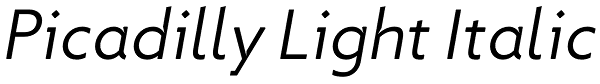 Picadilly Light Italic Font