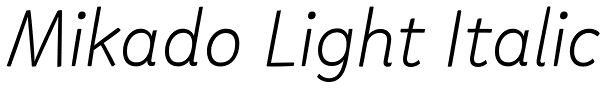 Mikado Light Italic Font