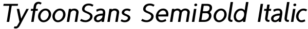 TyfoonSans SemiBold Italic Font