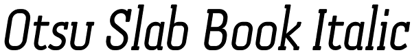 Otsu Slab Book Italic Font