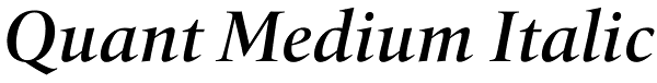 Quant Medium Italic Font