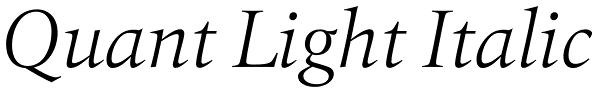 Quant Light Italic Font