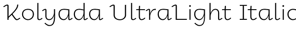 Kolyada UltraLight Italic Font