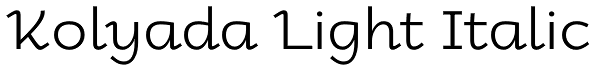 Kolyada Light Italic Font