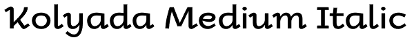 Kolyada Medium Italic Font