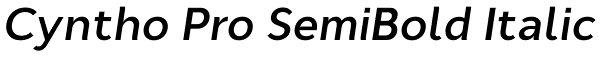 Cyntho Pro SemiBold Italic Font