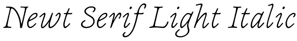 Newt Serif Light Italic Font