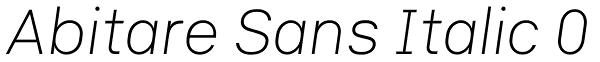 Abitare Sans Italic 0 Font