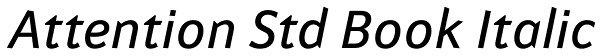 Attention Std Book Italic Font