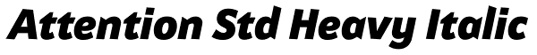 Attention Std Heavy Italic Font