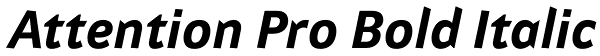 Attention Pro Bold Italic Font