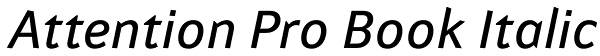 Attention Pro Book Italic Font