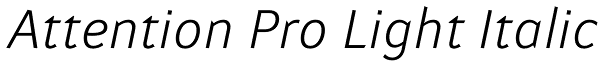 Attention Pro Light Italic Font