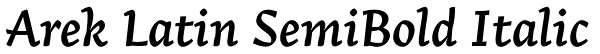 Arek Latin SemiBold Italic Font