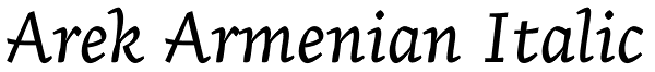 Arek Armenian Italic Font