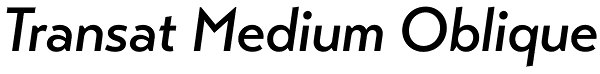 Transat Medium Oblique Font