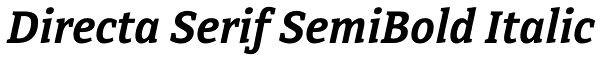 Directa Serif SemiBold Italic Font