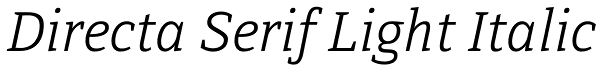 Directa Serif Light Italic Font