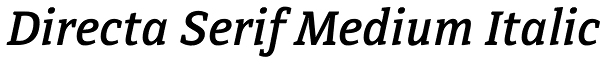 Directa Serif Medium Italic Font