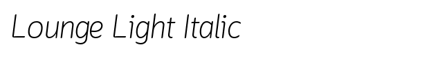 Lounge Light Italic Font