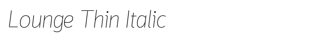 Lounge Thin Italic Font