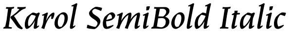 Karol SemiBold Italic Font