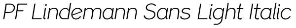 PF Lindemann Sans Light Italic Font