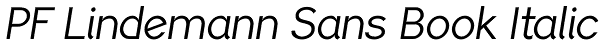 PF Lindemann Sans Book Italic Font