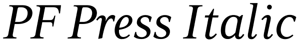 PF Press Italic Font