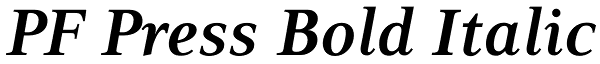 PF Press Bold Italic Font