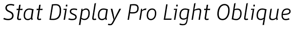 Stat Display Pro Light Oblique Font