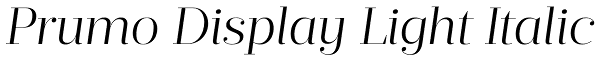 Prumo Display Light Italic Font