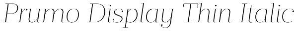 Prumo Display Thin Italic Font