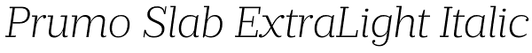 Prumo Slab ExtraLight Italic Font