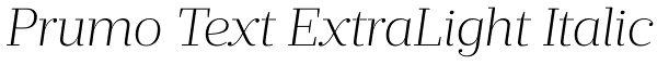 Prumo Text ExtraLight Italic Font