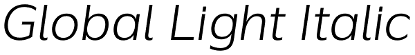 Global Light Italic Font