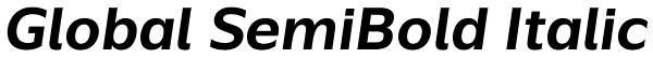 Global SemiBold Italic Font