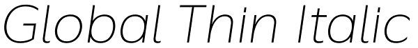 Global Thin Italic Font