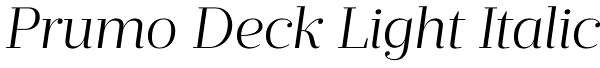 Prumo Deck Light Italic Font