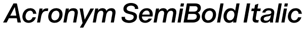 Acronym SemiBold Italic Font