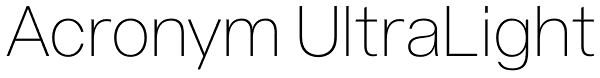 Acronym UltraLight Font