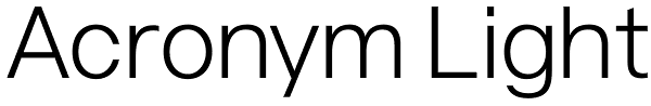 Acronym Light Font