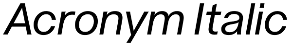 Acronym Italic Font
