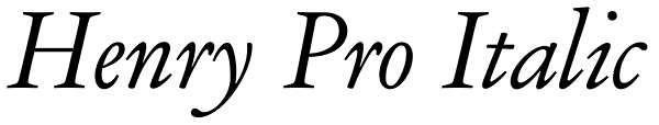 Henry Pro Italic Font