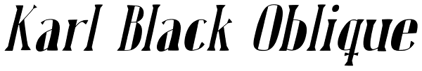 Karl Black Oblique Font