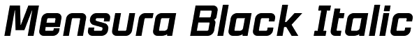 Mensura Black Italic Font