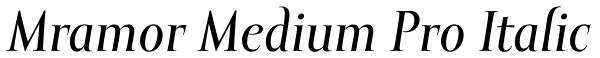 Mramor Medium Pro Italic Font