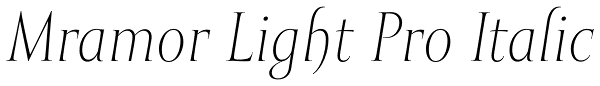 Mramor Light Pro Italic Font